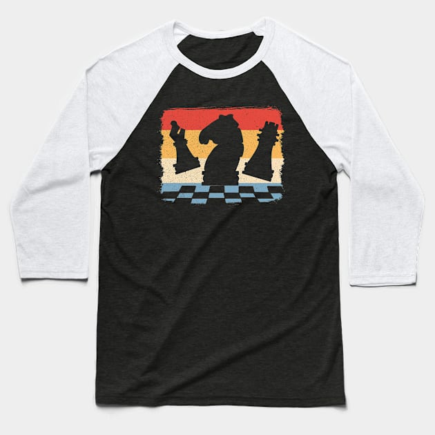 Retro Chess Lover Checkmate Chessboard Teacher Baseball T-Shirt by amango